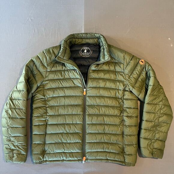 Save the Duck Long Sleeve Puffer Jacket Icons Collection- Men's XL - Dusty Olive - Picture 1 of 16